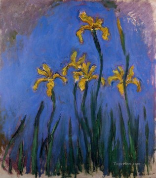  irises Oil Painting - Yellow Irises III Claude Monet